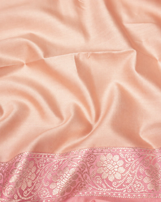 Pastel Rangkat Pure Banarasi Saree with Checks & Multicolour Floral Buti Motifs Weaves
