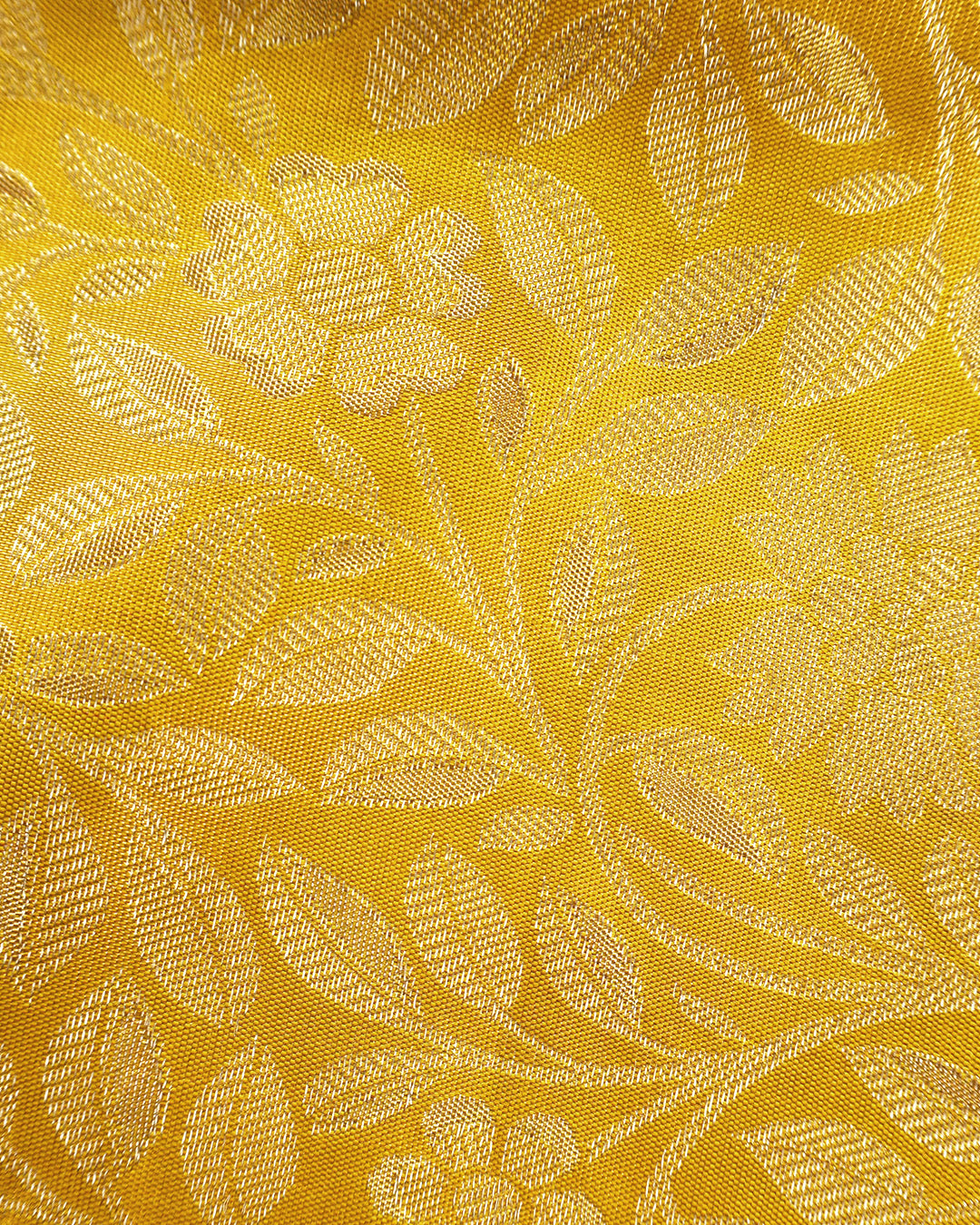 Yellow Pure Kanjivaram Saree with Floral Weaving