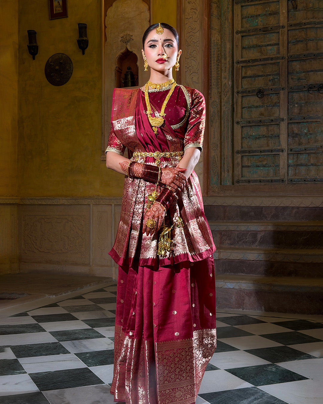 Deep Maroon - Rich Pure Banarasi