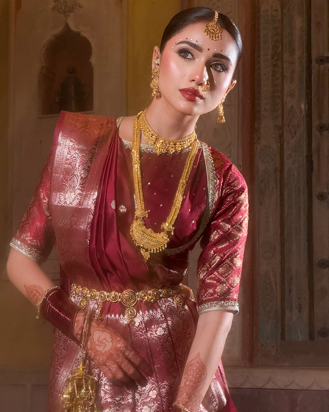 Deep Maroon - Rich Pure Banarasi