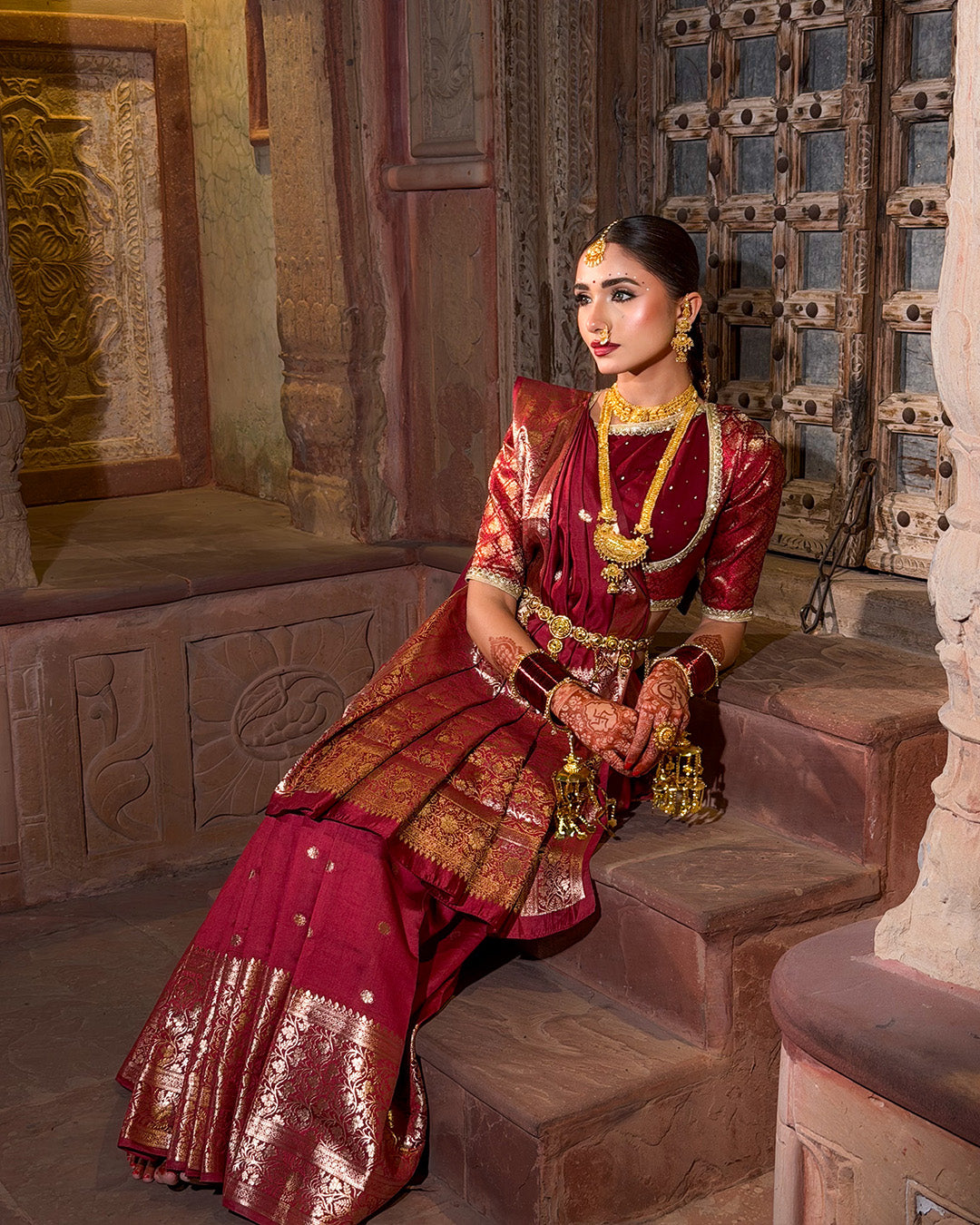 Deep Maroon - Rich Pure Banarasi