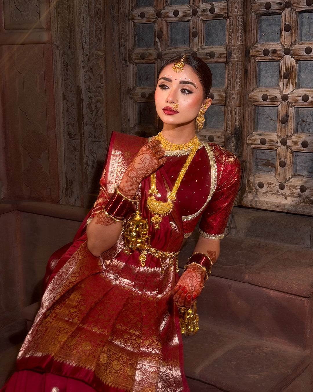 Deep Maroon - Rich Pure Banarasi