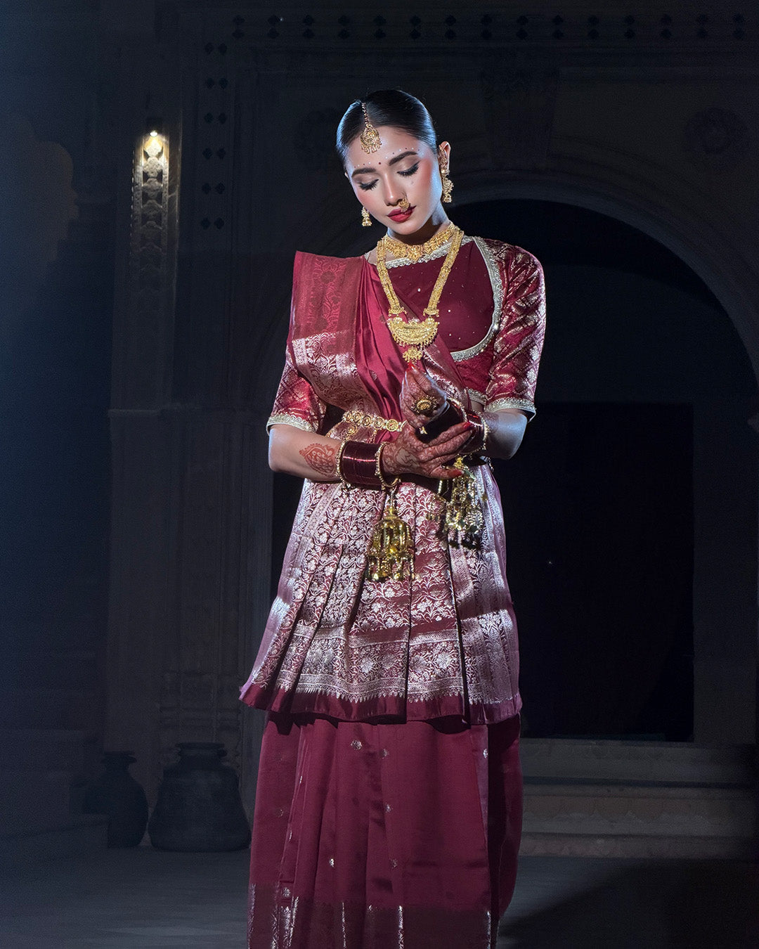 Deep Maroon - Rich Pure Banarasi