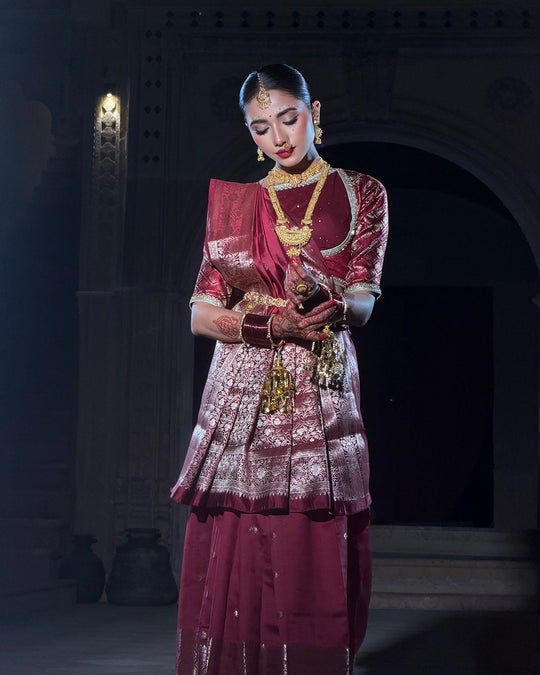 Deep Maroon - Rich Pure Banarasi