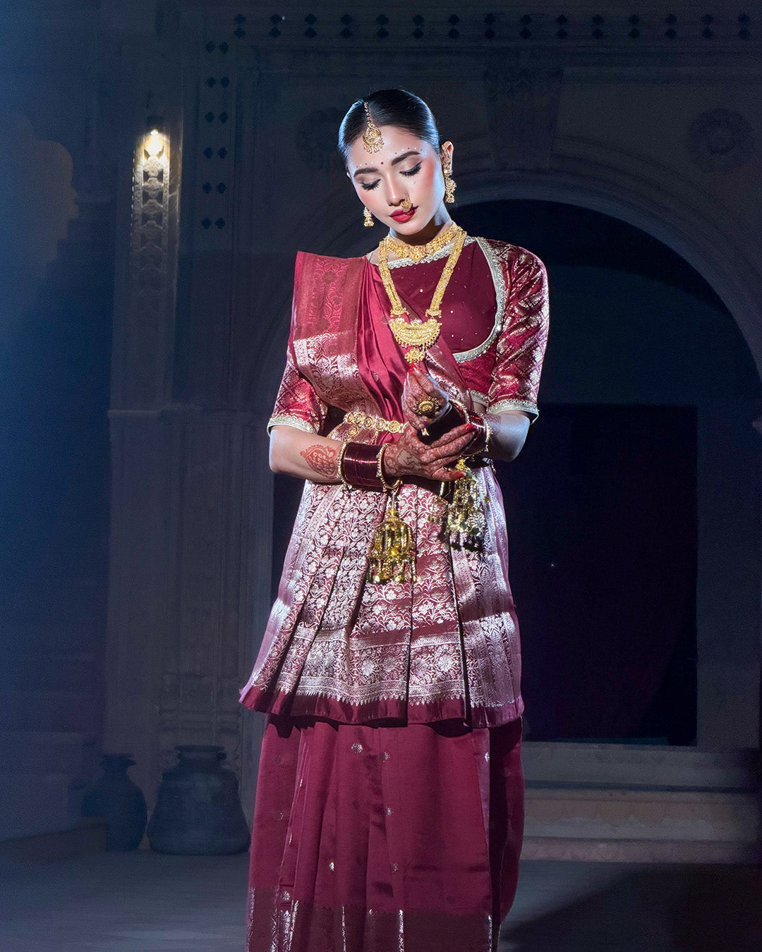 Deep Maroon - Rich Pure Banarasi