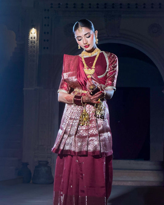 Deep Maroon - Rich Pure Banarasi