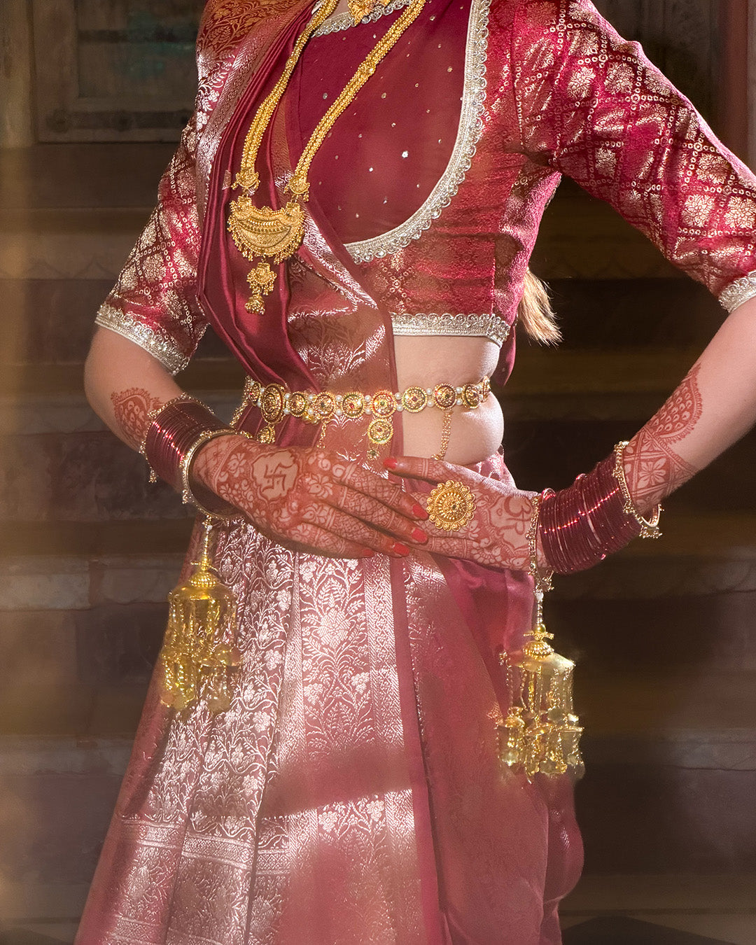 Deep Maroon - Rich Pure Banarasi