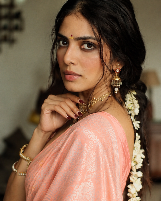 Pastel Pure Rangkat Katan with Multicolor Geometric Weaves
