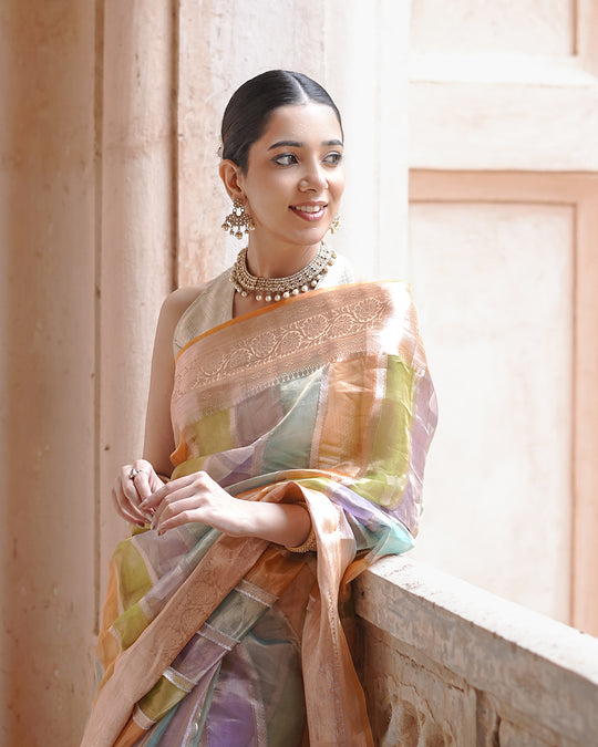 Rangkat Noor – Iridescent Tissue Silk Saree