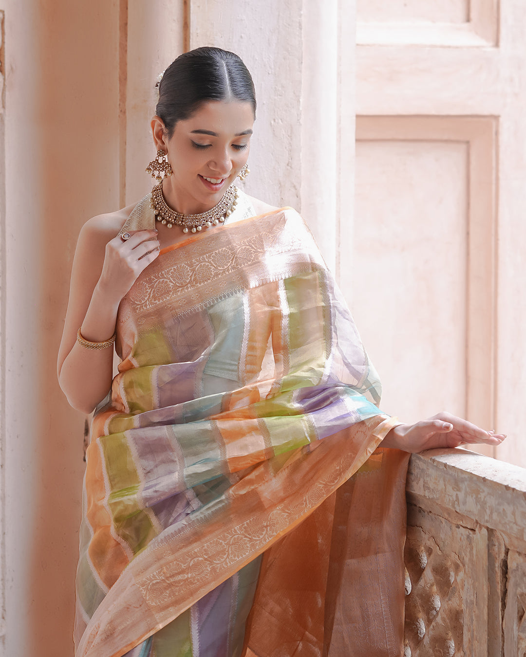 Rangkat Noor – Iridescent Tissue Silk Saree