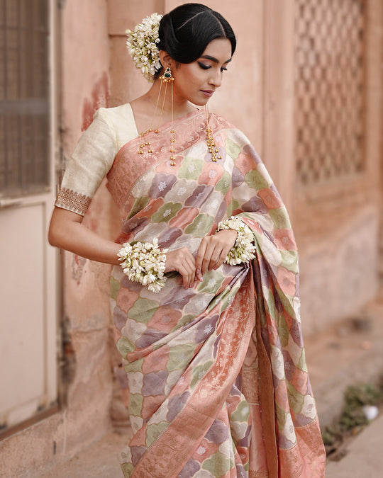 Luxury Edition Pure Banarasi Silk & Tissue Saree with Authentic Zari Rangkat Weave