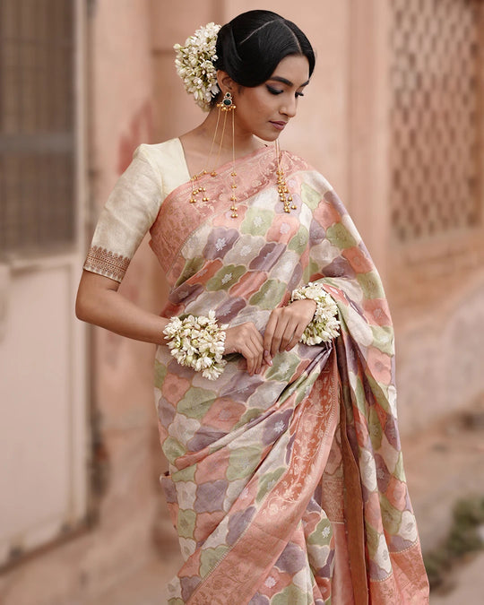 Luxury Edition Pure Banarasi Silk & Tissue Saree with Authentic Zari Rangkat Weave
