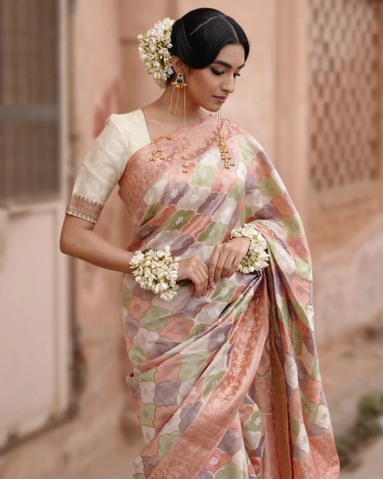 Luxury Edition Pure Banarasi Silk & Tissue Saree with Authentic Zari Rangkat Weave