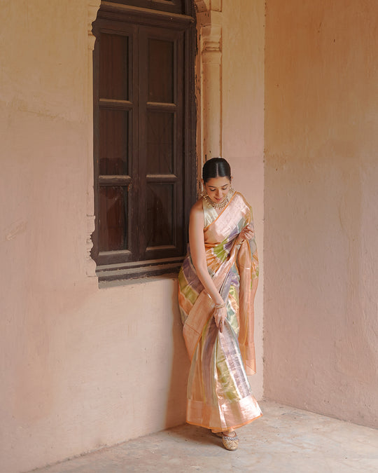 Rangkat Noor – Iridescent Tissue Silk Saree