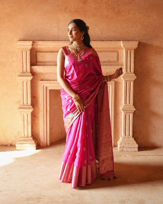 Rani Pink Pure Banarasi