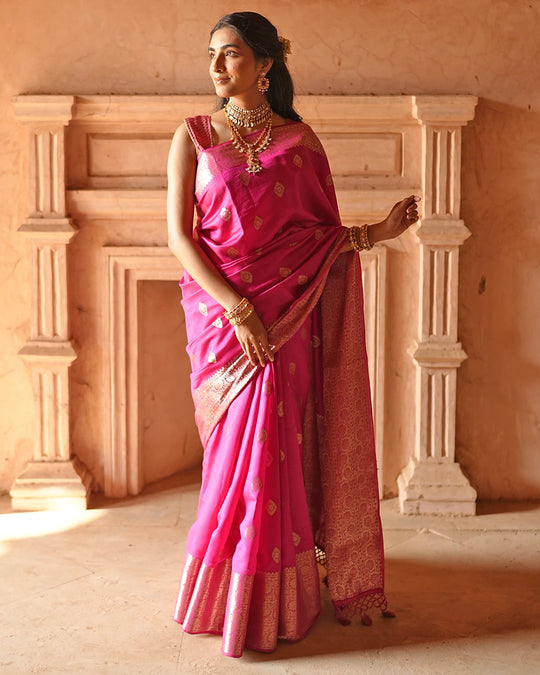 Rani Pink Pure Banarasi