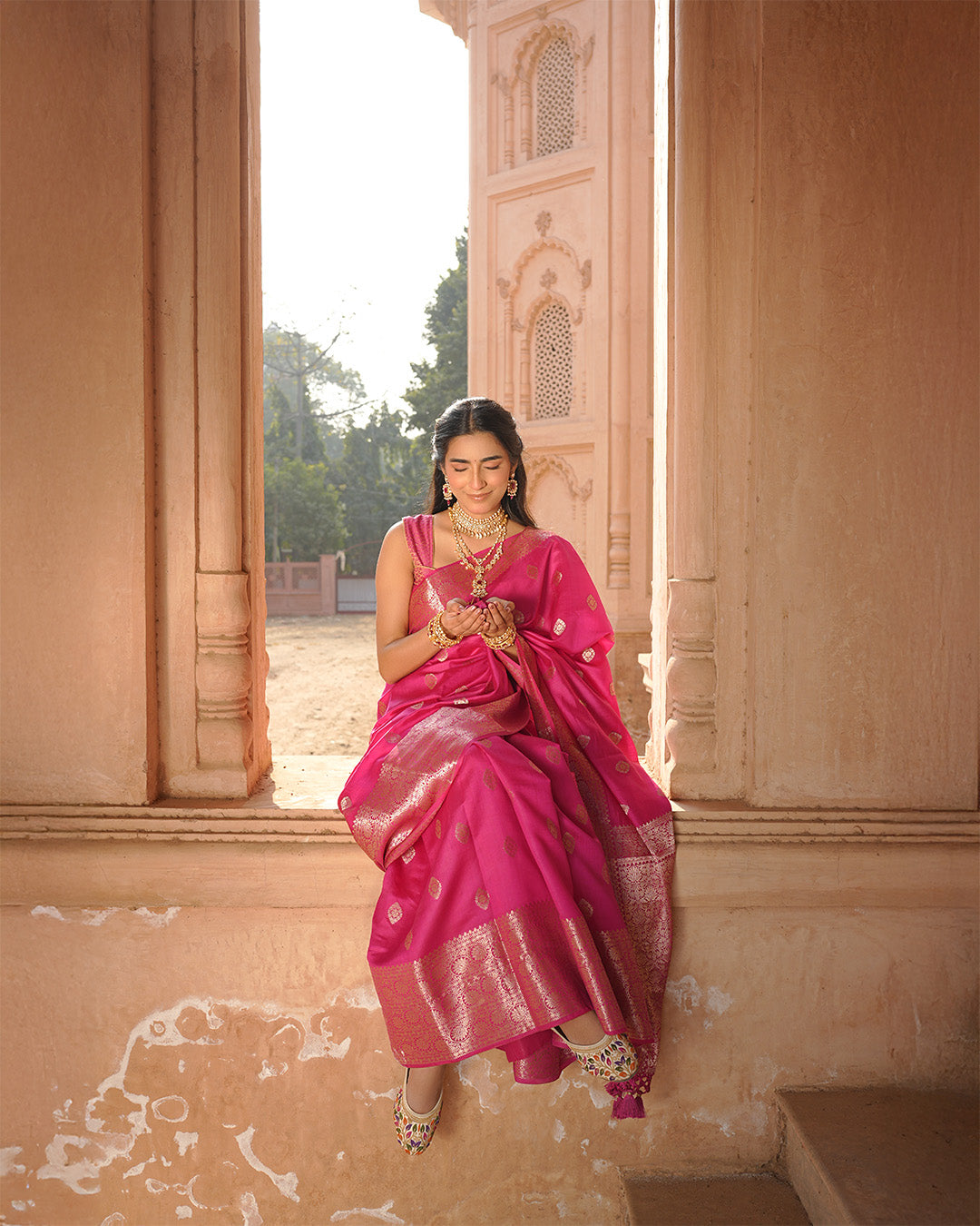 Rani Pink Pure Banarasi