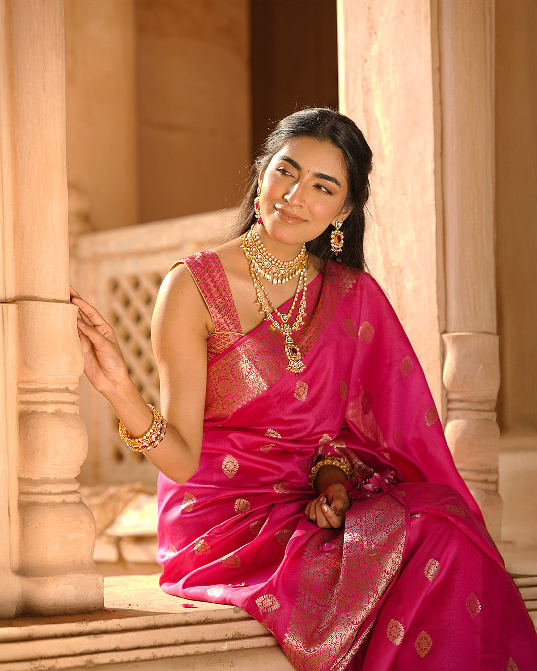 Rani Pink Pure Banarasi