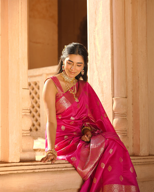 Rani Pink Pure Banarasi