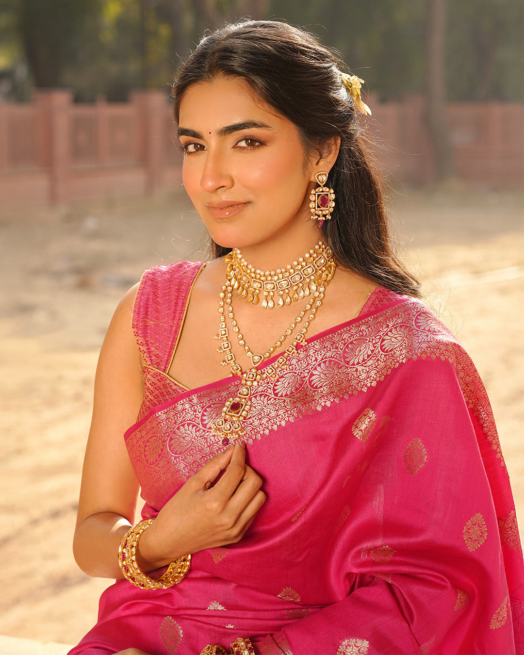 Rani Pink Pure Banarasi