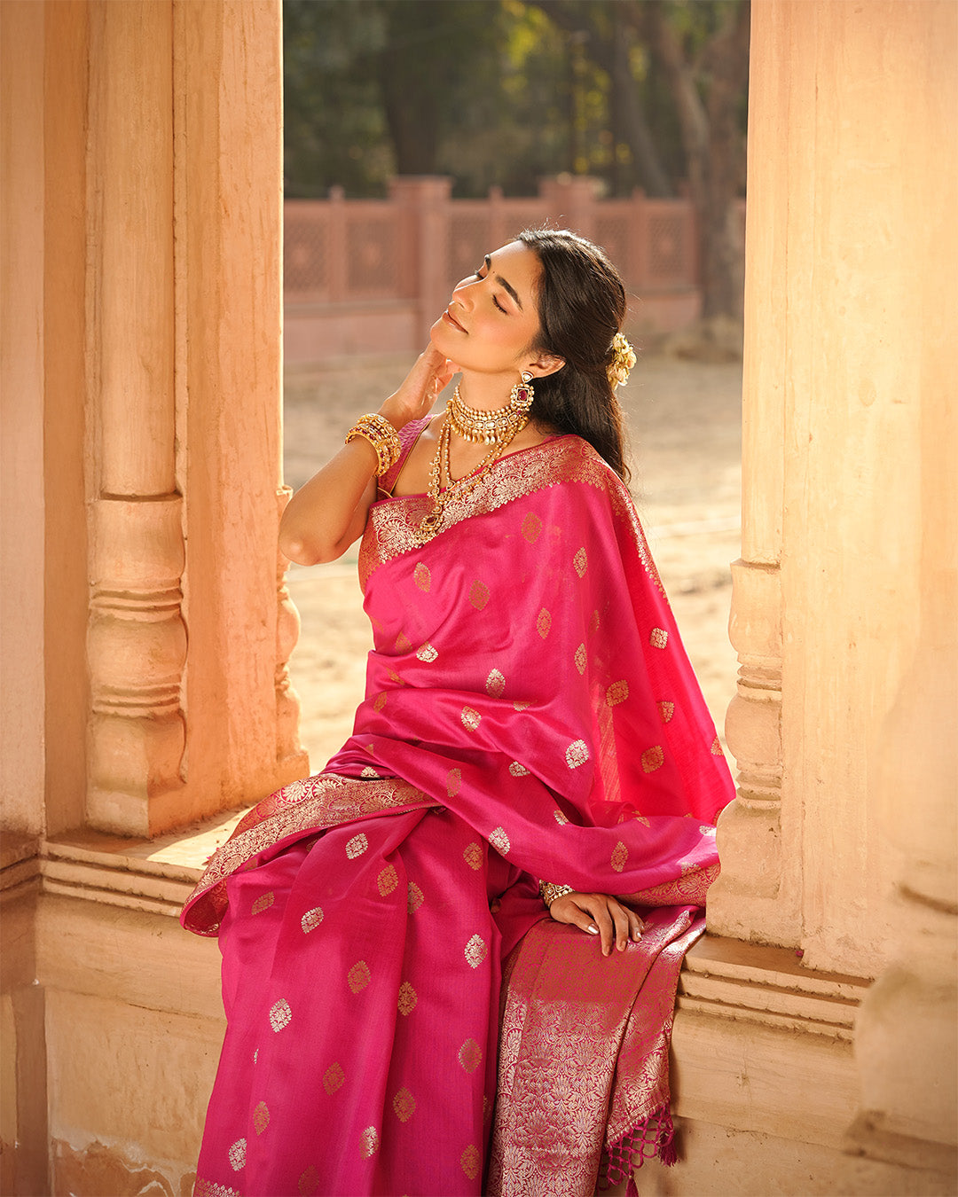 Rani Pink Pure Banarasi
