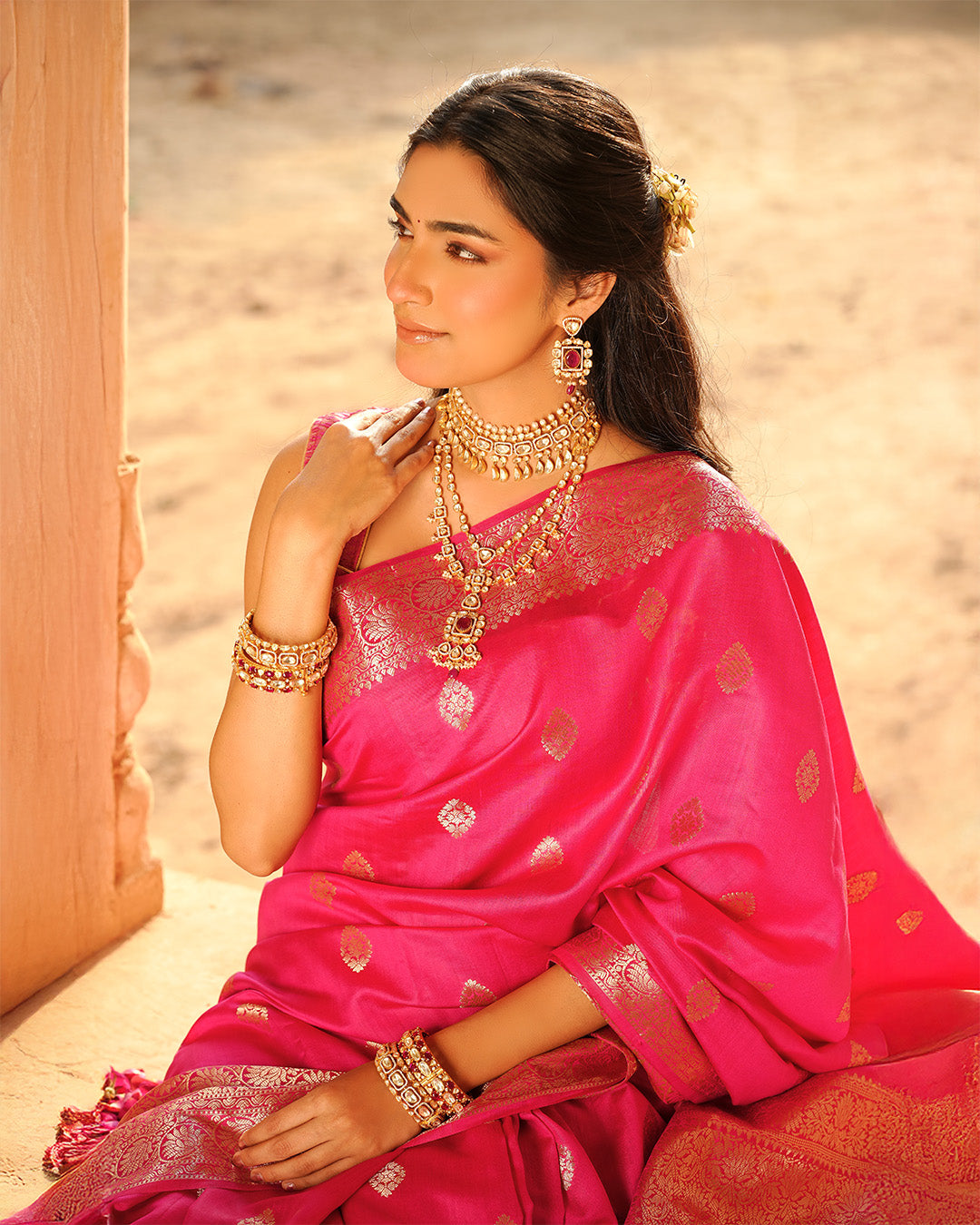 Rani Pink Pure Banarasi