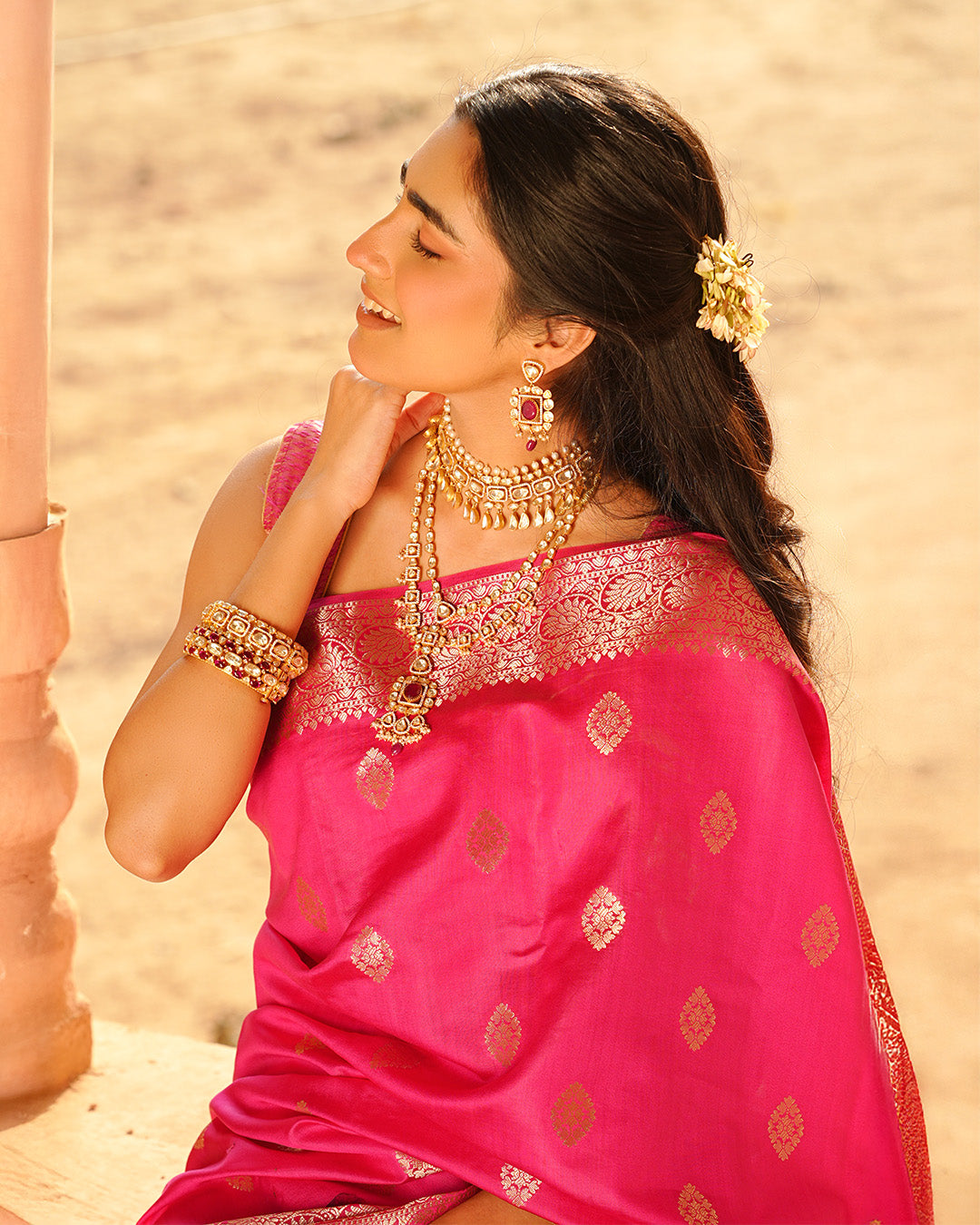 Rani Pink Pure Banarasi