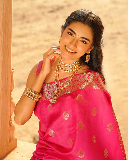 Rani Pink Pure Banarasi