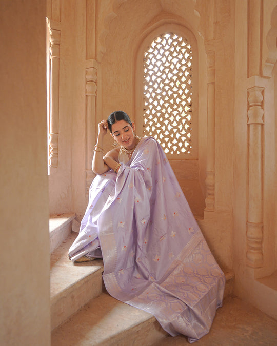 Lavender Bloom – The Meenakari Banarasi
