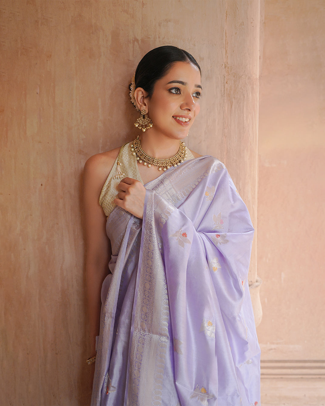 Lavender Bloom – The Meenakari Banarasi