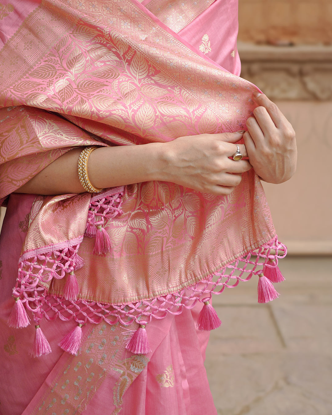 Gulbahar Pink Banarasi Saree