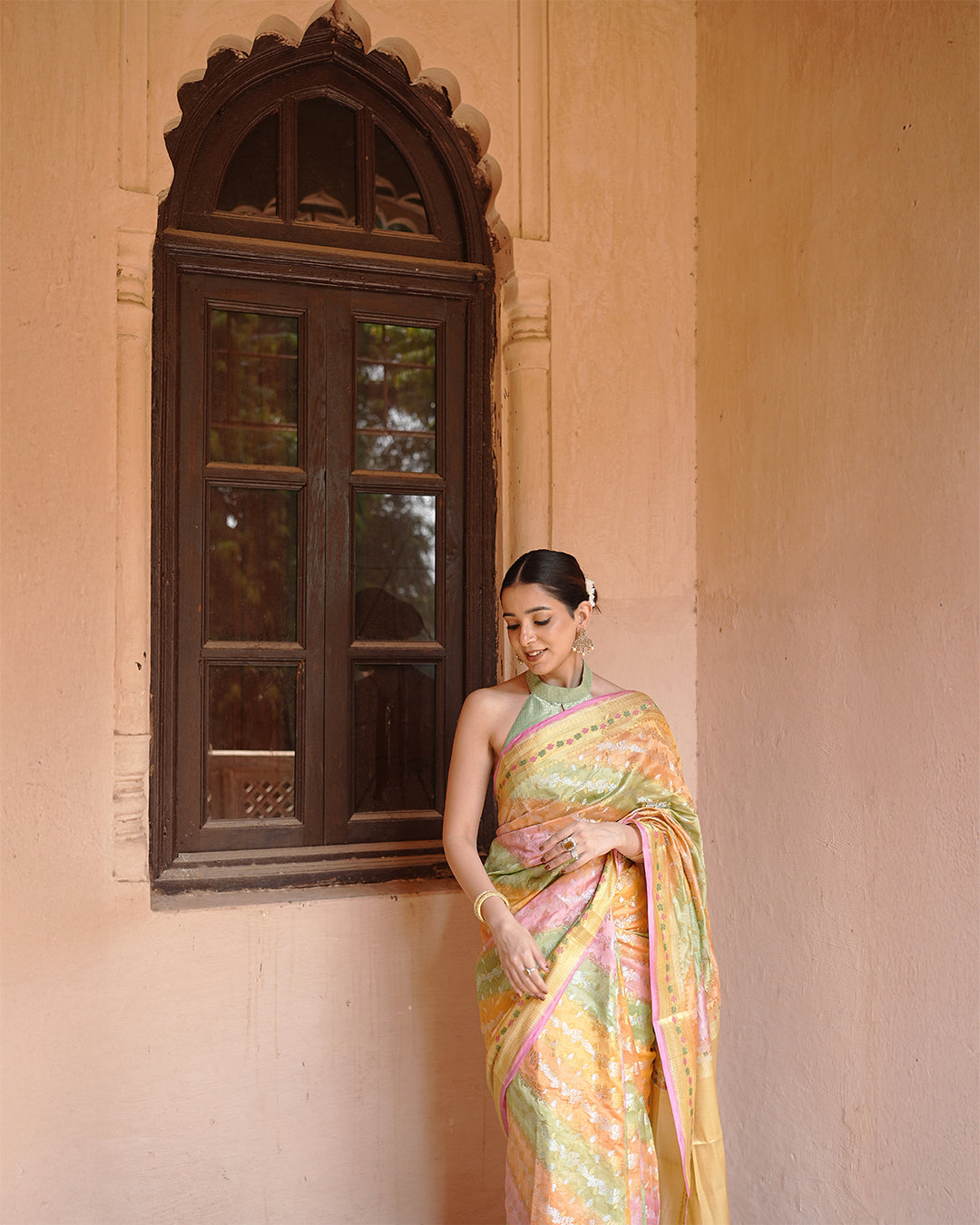 Rangkat Pure Banarasi Saree with Pastel Hues with Zari Elegance