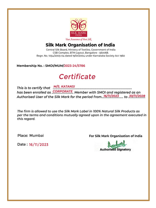 Grey Pure Banarasi Saree with Gold Butis