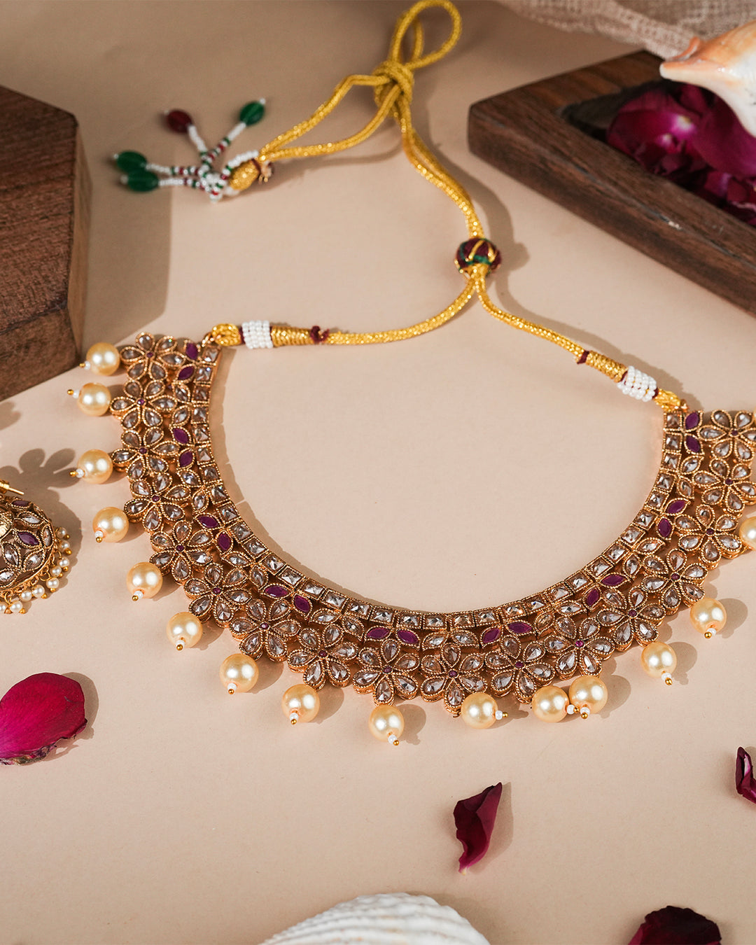 Elegant Kundan Pearl Choker Set