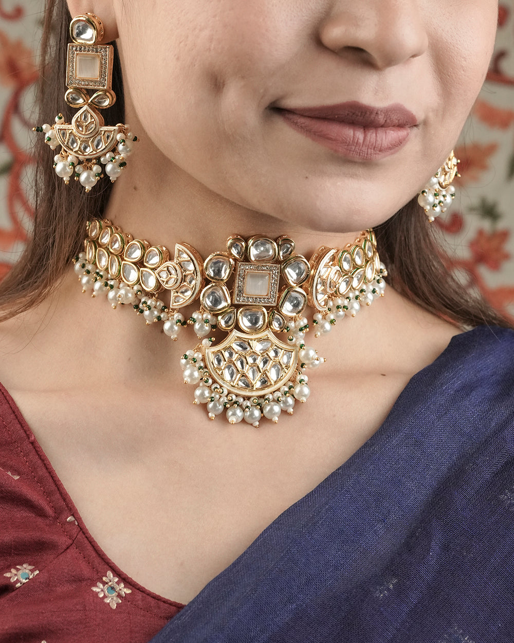 Celestial Kundan Pearl Choker Set