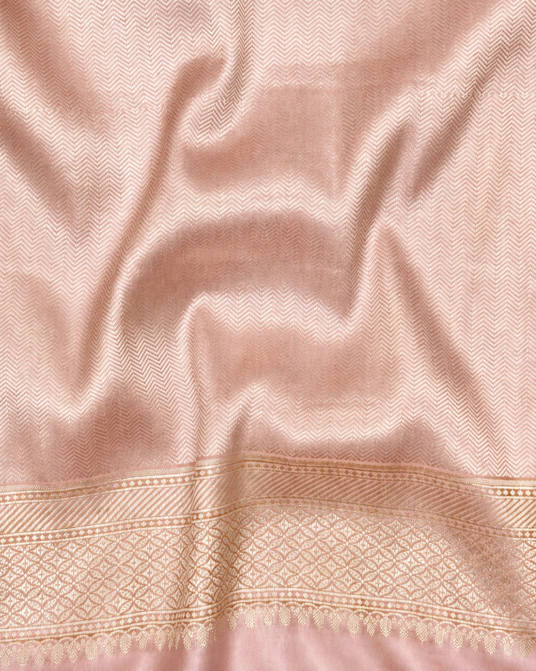 Light Pink Pure Banarasi Saree with Meenakari Floral Bootis