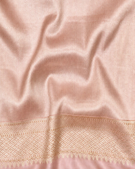 Light Pink Pure Banarasi Saree with Meenakari Floral Bootis