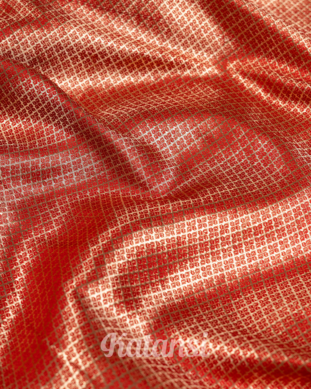 Red Meenakari Jaal Handwoven Banarasi Saree