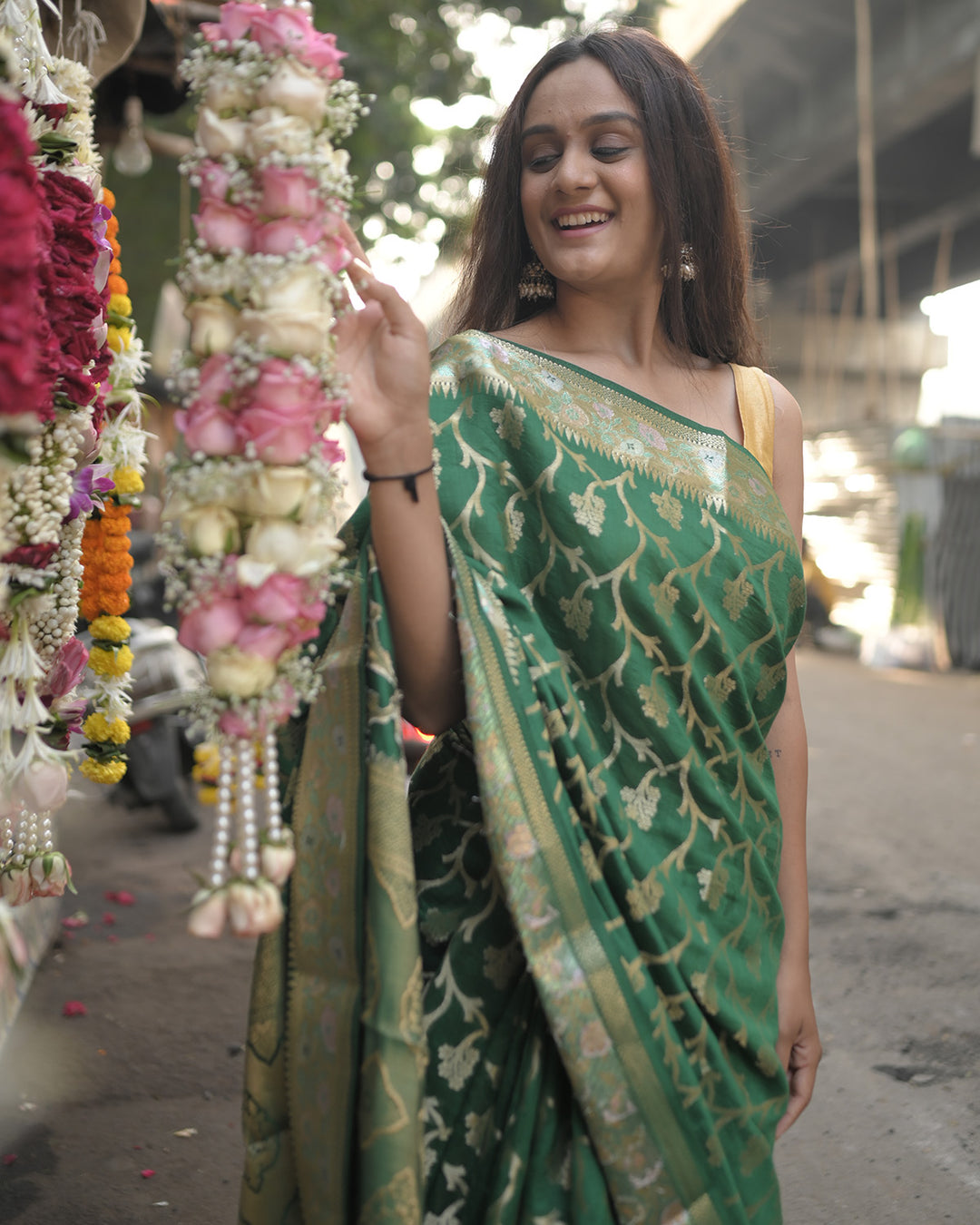 Royal Green Handwoven Pure Banarasi Silk Saree