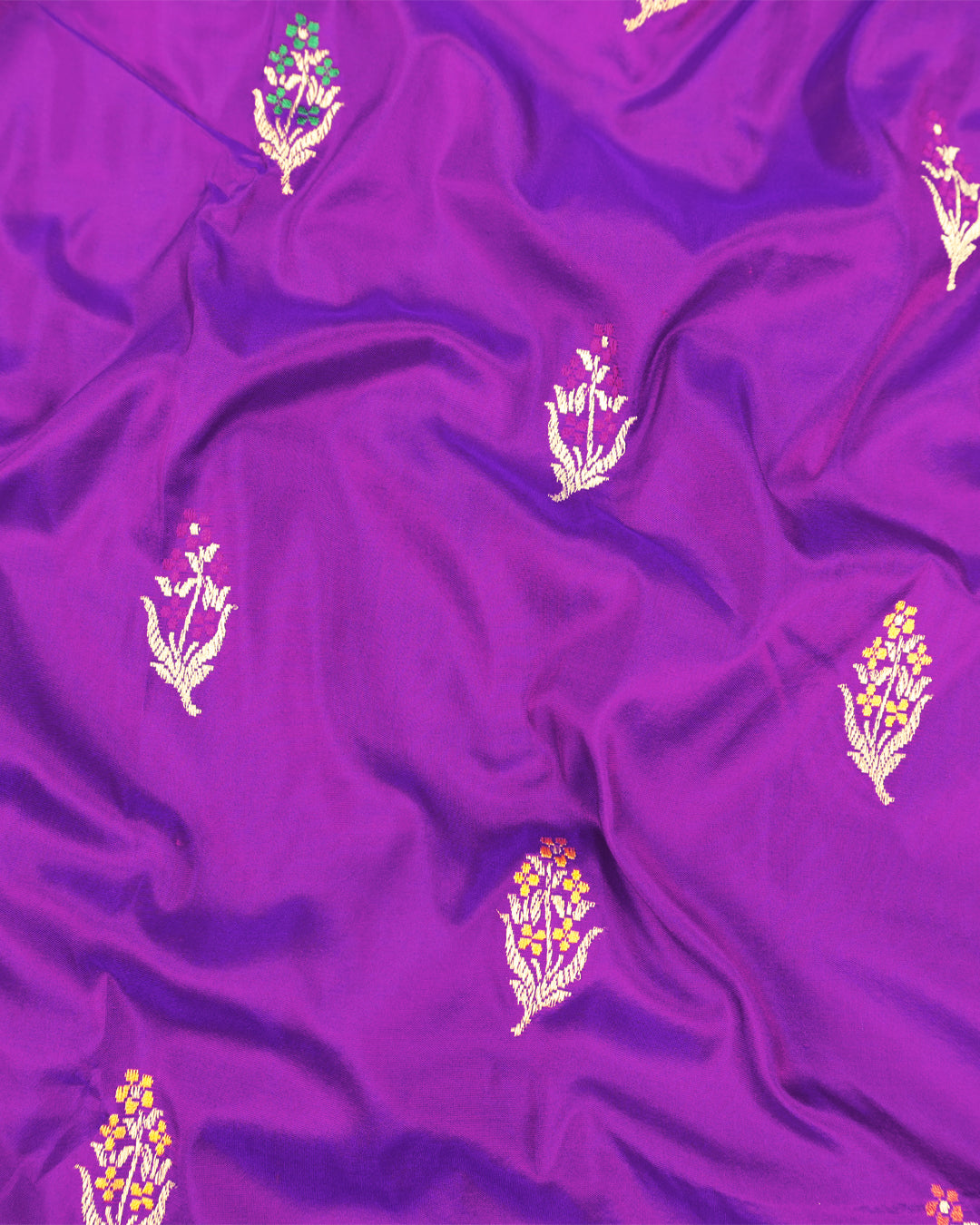 Kadwa Pure Handwoven Katan Banarasi Silk Saree - Purple Dual Shade