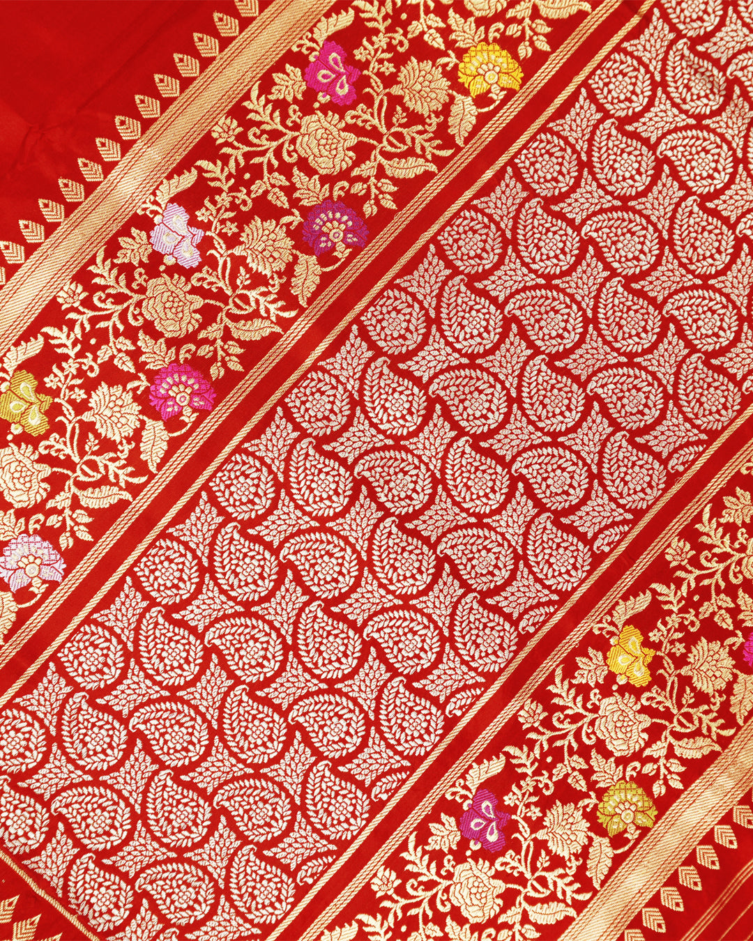 Kadwa Pure Handwoven Katan Banarasi Silk Saree - Red