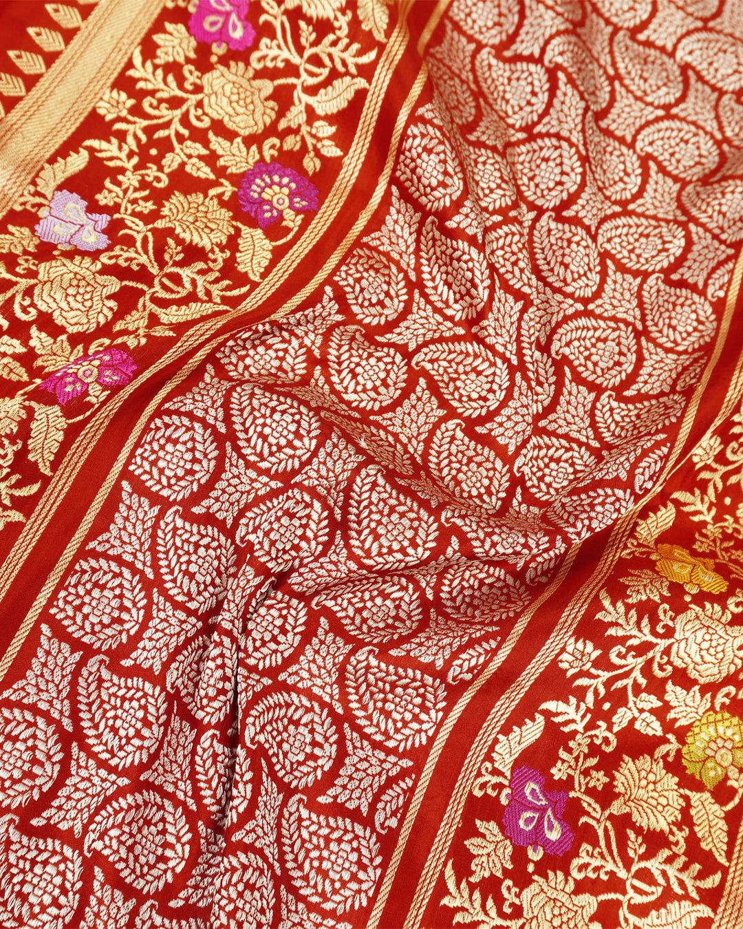 Kadwa Pure Handwoven Katan Banarasi Silk Saree - Red