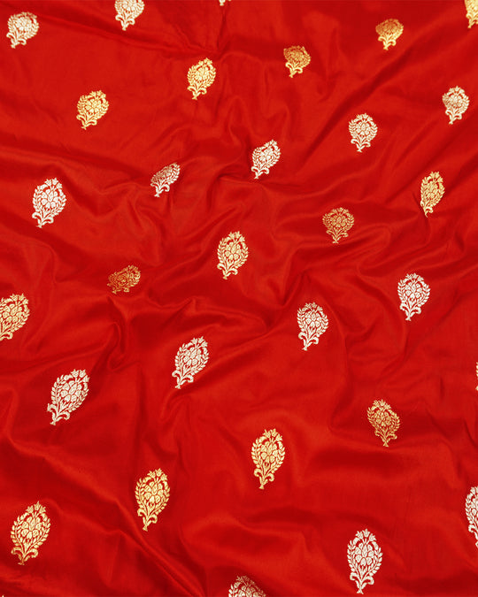 Kadwa Pure Handwoven Katan Banarasi Silk Saree - Red