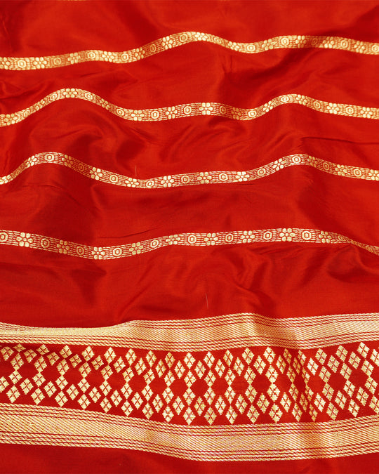 Kadwa Pure Handwoven Katan Banarasi Silk Saree - Red