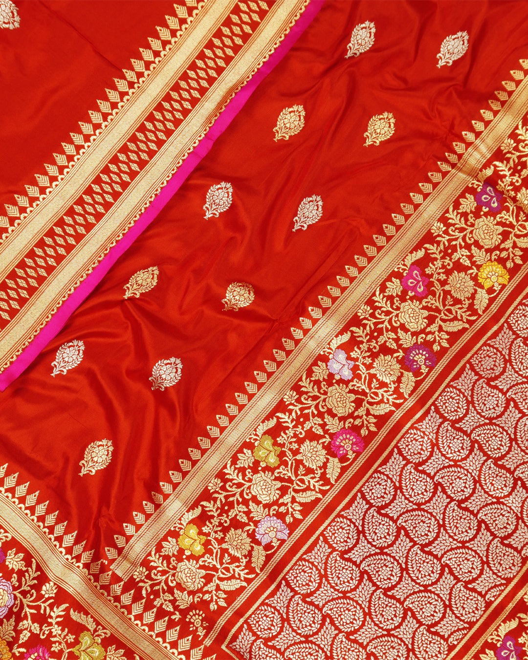 Kadwa Pure Handwoven Katan Banarasi Silk Saree - Red