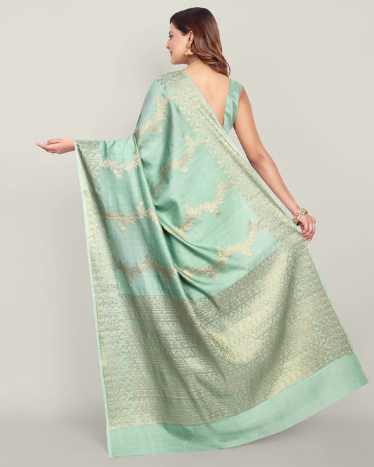 Light Pista Green Handwoven Banarasi Silk Saree