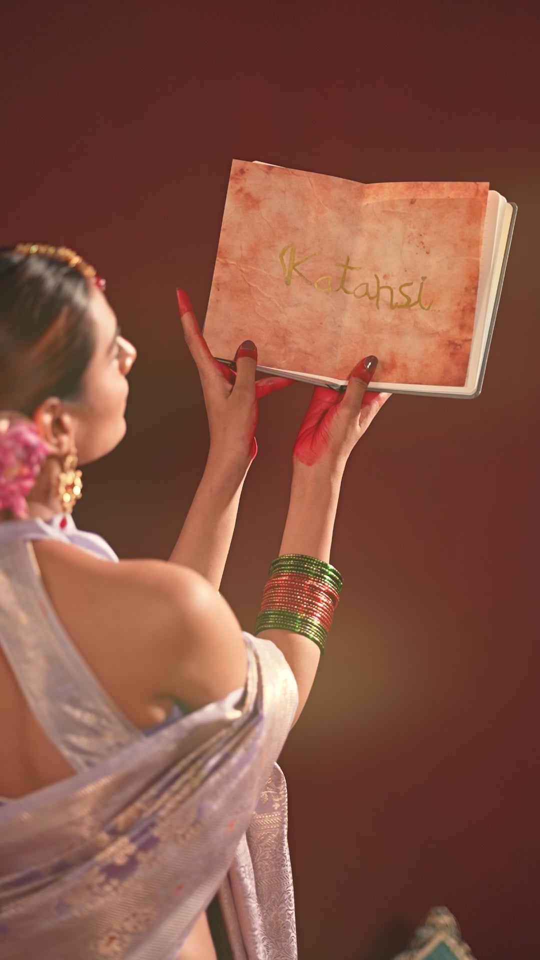 Lavender Banarasi Saree with Meenakari Floral Weaves