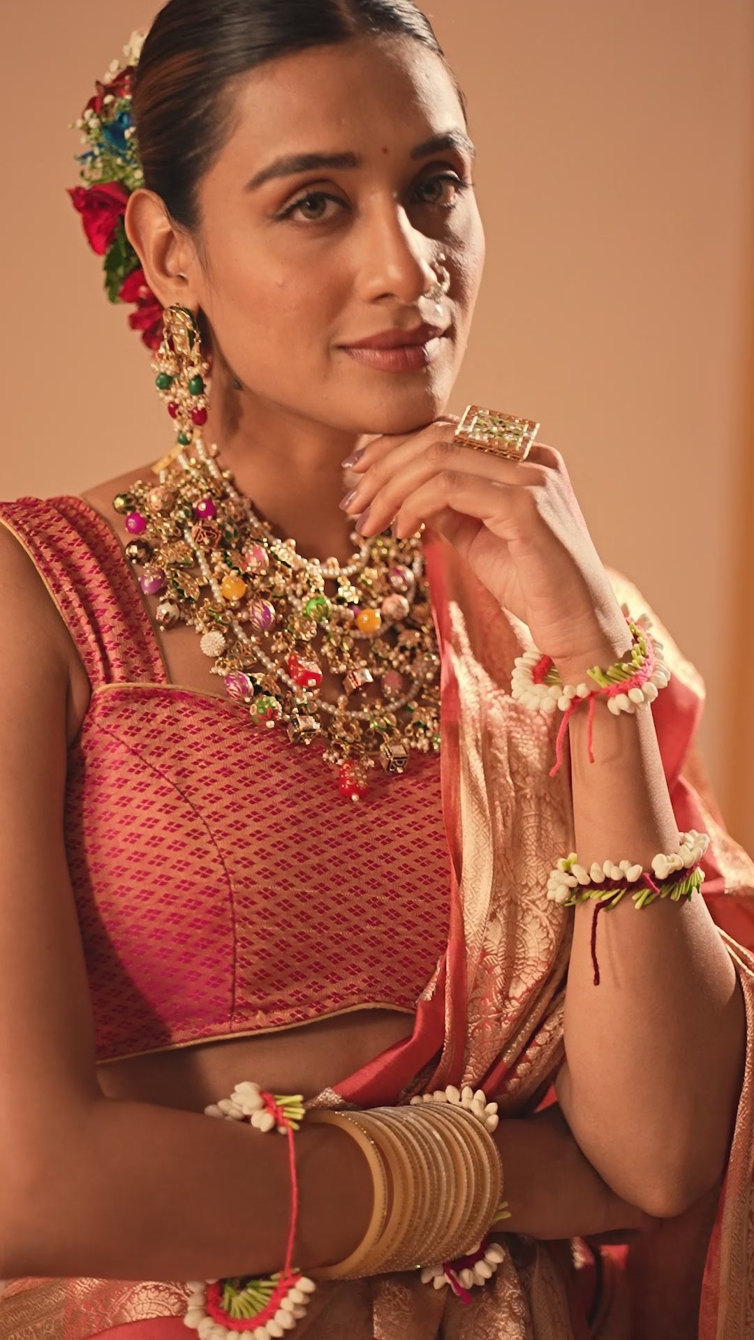 Pink Banarasi and Tissue Saree with Grand Zari Craftsmanship
