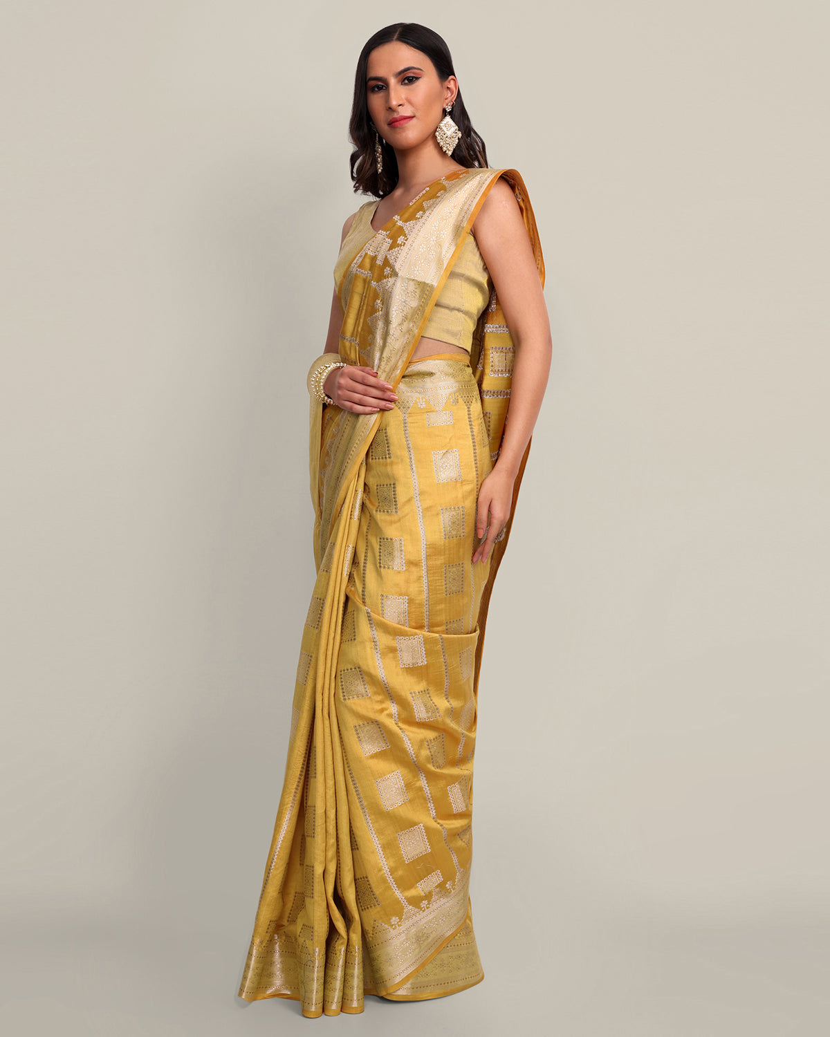 Buy Honey colour Cotton Silk Saree With blouse piece at Amazon.in