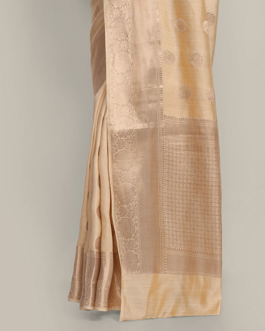 Beige Kadwa Handwoven Banarasi Saree